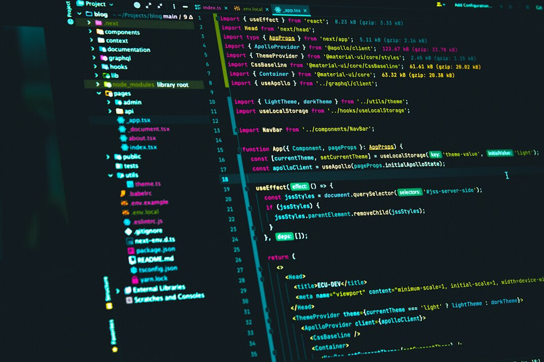 programming student at laptop